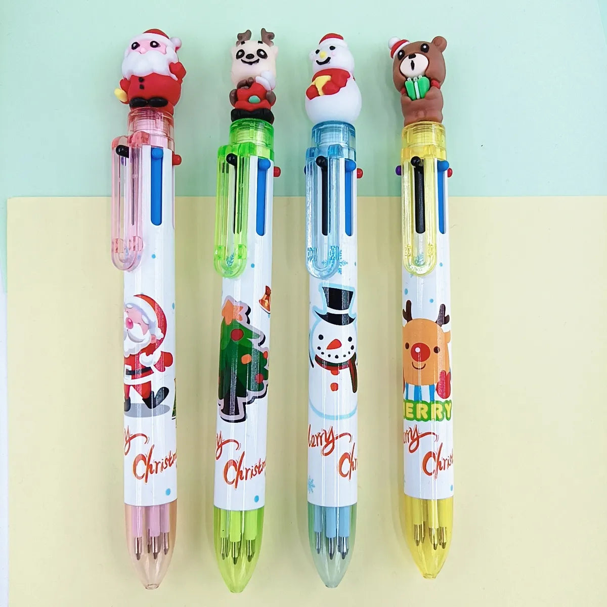 Christmas Gift Christmas Tree Reindeer Cute Cartoon 6 Colors Press Ballpoint Pen Style Random