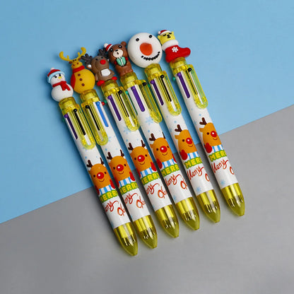 Christmas Gift Christmas Tree Reindeer Cute Cartoon 6 Colors Press Ballpoint Pen Style Random