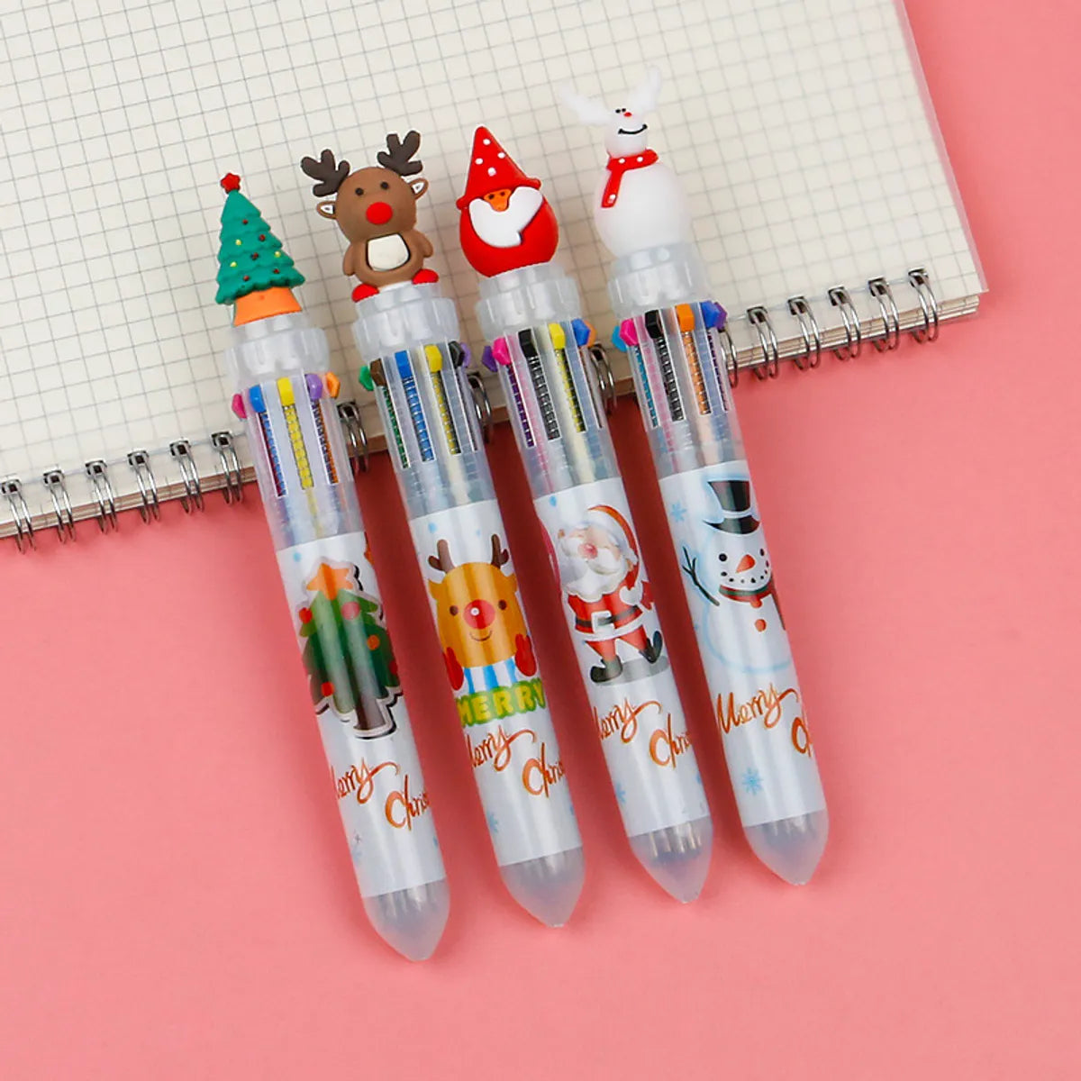 Christmas Gift Christmas Tree Reindeer Cute Cartoon 6 Colors Press Ballpoint Pen Style Random