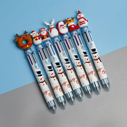 Christmas Gift Christmas Tree Reindeer Cute Cartoon 6 Colors Press Ballpoint Pen Style Random