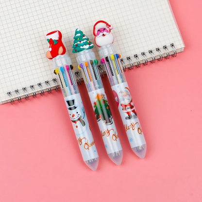 Christmas Gift Christmas Tree Reindeer Cute Cartoon 6 Colors Press Ballpoint Pen Style Random