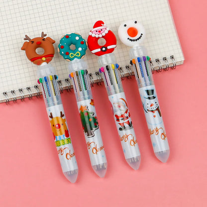 Christmas Gift Christmas Tree Reindeer Cute Cartoon 6 Colors Press Ballpoint Pen Style Random