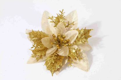 Christmas Gold Powder Christmas Flower Imitation Christmas Tree Decoration Gold Powder Christmas Flower Christmas Wreath Decoration Wholesale