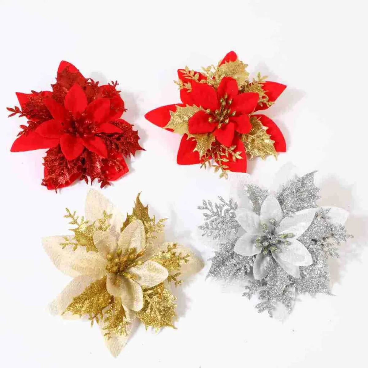 Christmas Gold Powder Christmas Flower Imitation Christmas Tree Decoration Gold Powder Christmas Flower Christmas Wreath Decoration Wholesale