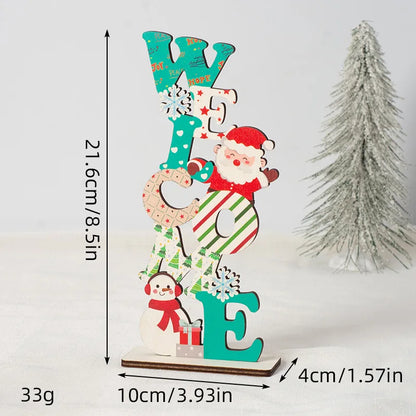 Christmas IG Style Christmas Modern Style Santa Claus Letter Snowflake Wood Party Festival Street Ornaments Decorative Props