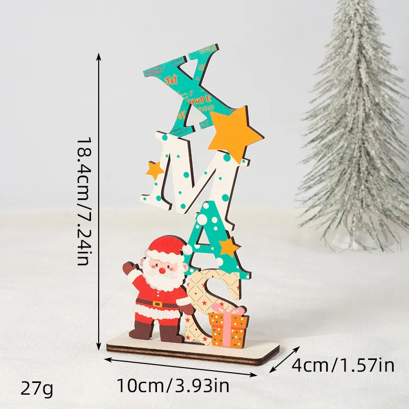 Christmas IG Style Christmas Modern Style Santa Claus Letter Snowflake Wood Party Festival Street Ornaments Decorative Props