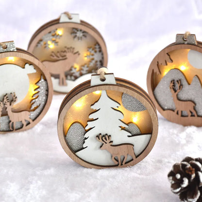 Christmas IG Style Christmas Tree Elk Wood Daily Hanging Ornaments