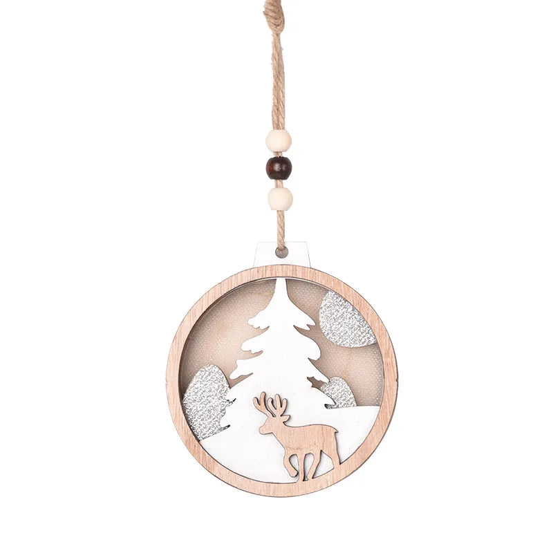 Christmas IG Style Christmas Tree Elk Wood Daily Hanging Ornaments