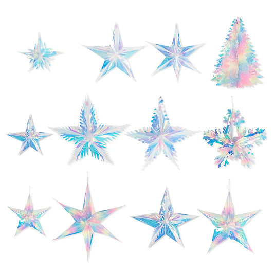 Christmas IG Style Christmas Tree Star Snowflake Plastic Party Festival Hanging Ornaments