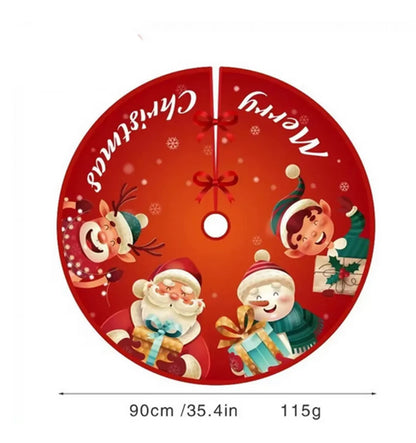 Christmas IG Style Nordic Style Santa Claus Letter Snowflake Cloth Party Festival Tree Skirt Decorative Props