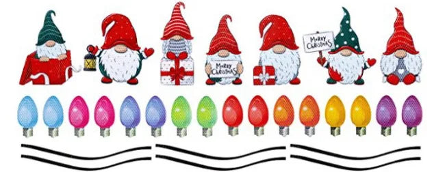 Christmas Light Bulb Old Man Snowman Gnome Elk Car Decoration Magnetic Reflective Sticker