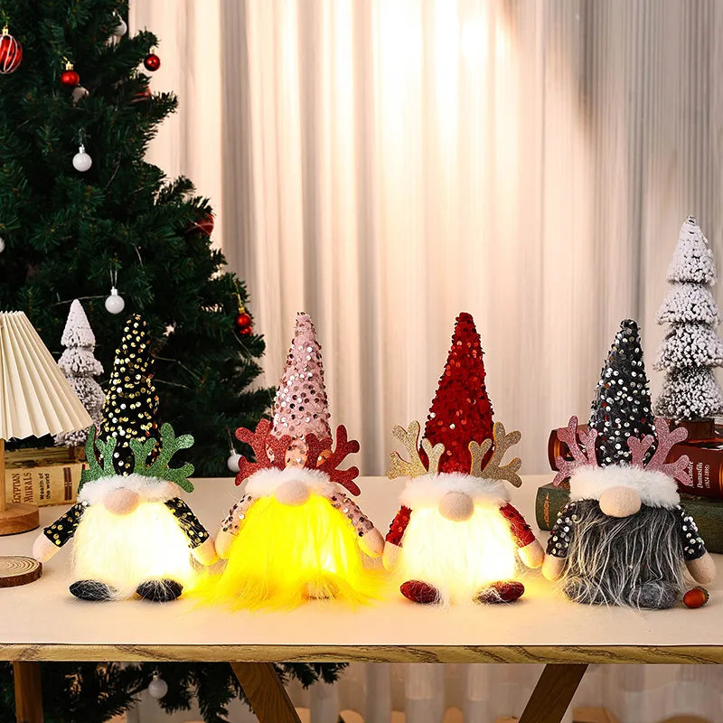 Christmas Modern Style Classic Style Santa Claus Antlers Party Festival Ornaments Lightings