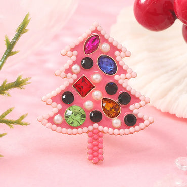 Christmas Modern Style Streetwear Christmas Tree Gold Plated Rhinestones Alloy Wholesale Rings