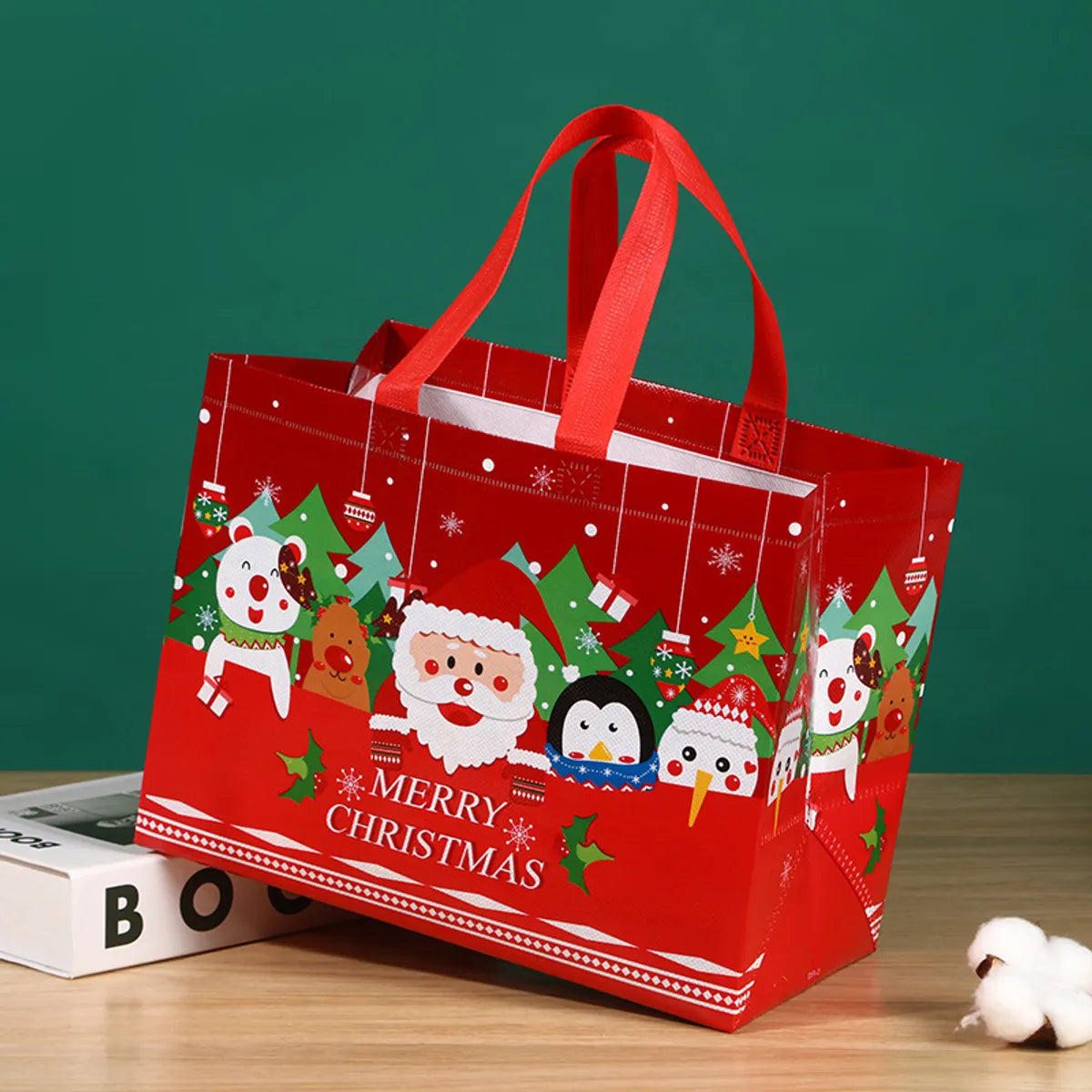 Christmas Non-Woven Bag Wholesale Handbag Cartoon Christmas Gift Bag Environmental Protection Bag Folding Storage Bag