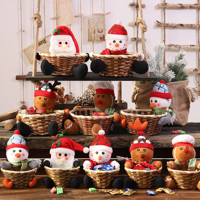 Christmas Nordic Style Cartoon Style Classic Style Santa Claus Gingerbread Snowman Cloth Rattan Party Festival Decorative Props