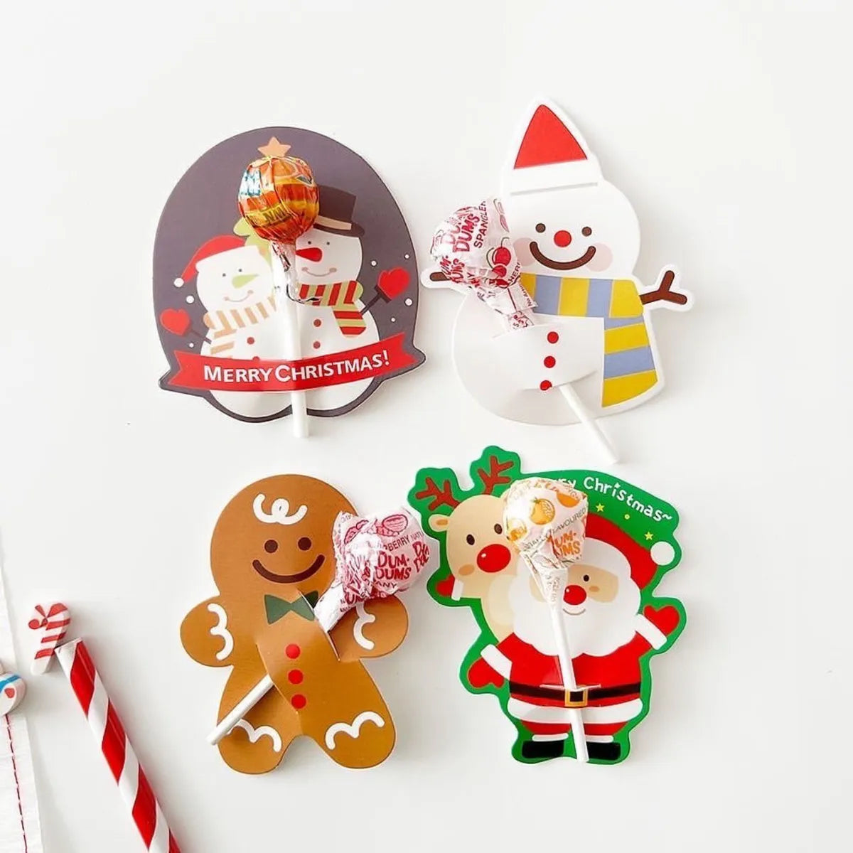 Christmas Nordic Style Cute Animal Santa Claus Snowman Paper Card Christmas Party Candy Decoration Card