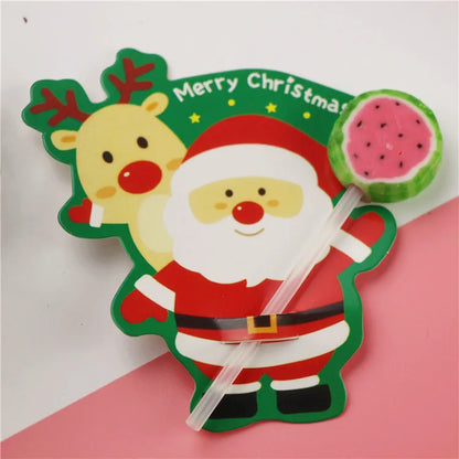 Christmas Nordic Style Cute Animal Santa Claus Snowman Paper Card Christmas Party Candy Decoration Card