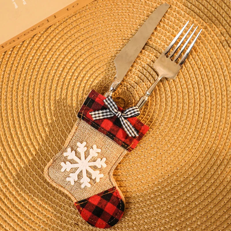 Christmas Nordic Style Cute Christmas Tree Christmas Socks Bell Party Festival Knife And Fork Sleeve Decorative Props