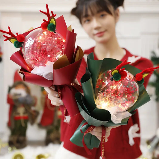 Christmas Nordic Style Cute Modern Style Antlers Arylic Pine Cones Foam Party Festival Bouquet