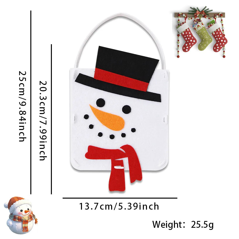 Christmas Nordic Style Cute Modern Style Christmas House Santa Claus Felt Cloth Party Festival Gift Bags