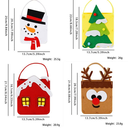 Christmas Nordic Style Cute Modern Style Christmas House Santa Claus Felt Cloth Party Festival Gift Bags