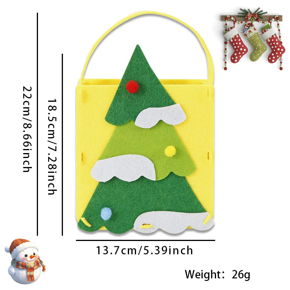 Christmas Nordic Style Cute Modern Style Christmas House Santa Claus Felt Cloth Party Festival Gift Bags