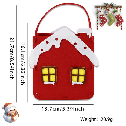 Christmas Nordic Style Cute Modern Style Christmas House Santa Claus Felt Cloth Party Festival Gift Bags