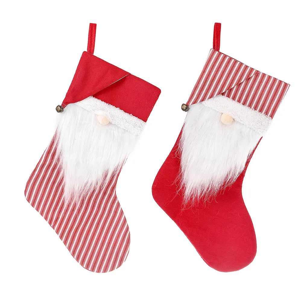 Christmas Nordic Style Cute Santa Claus Nonwoven Party Festival Christmas Socks