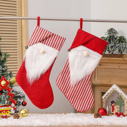 Christmas Nordic Style Cute Santa Claus Nonwoven Party Festival Christmas Socks