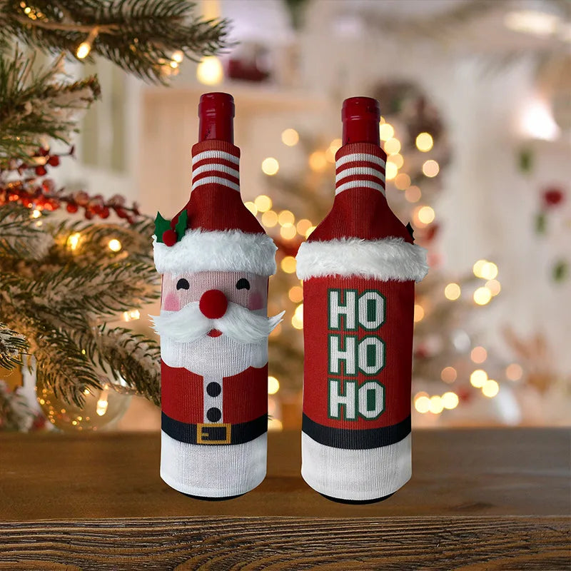 Christmas Nordic Style Modern Style Classic Style Santa Claus Snowman Polyester Party Festival Bottle Cover