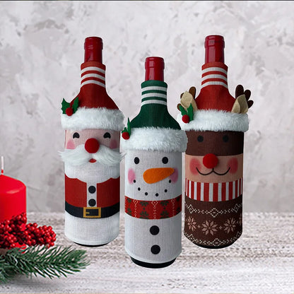 Christmas Nordic Style Modern Style Classic Style Santa Claus Snowman Polyester Party Festival Bottle Cover