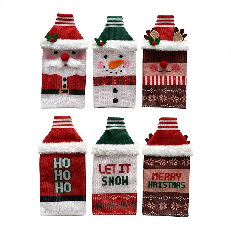 Christmas Nordic Style Modern Style Classic Style Santa Claus Snowman Polyester Party Festival Bottle Cover