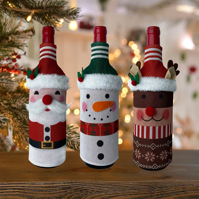 Christmas Nordic Style Modern Style Classic Style Santa Claus Snowman Polyester Party Festival Bottle Cover