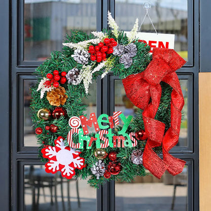 Christmas Pastoral Letter Bow Knot Snowflake Plastic Indoor Outdoor Party Garlands