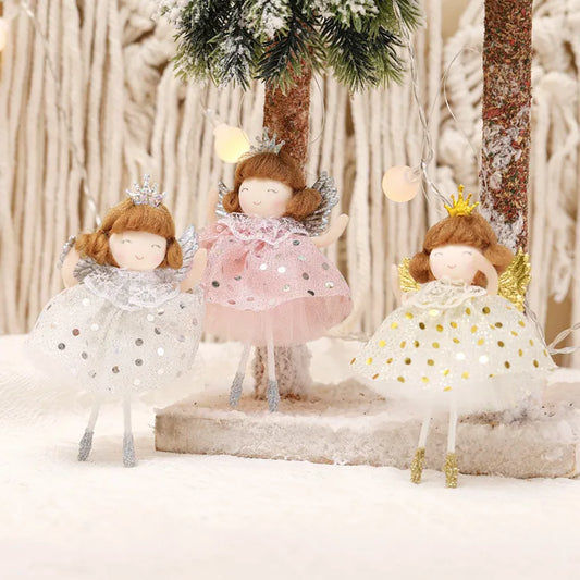 Christmas Princess Cartoon Style Cute Cartoon Character Cloth Indoor Family Gathering Festival Hanging Ornaments