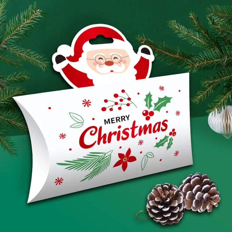 Christmas Retro Santa Claus White Cardboard Holiday Festival Gift Wrapping Supplies