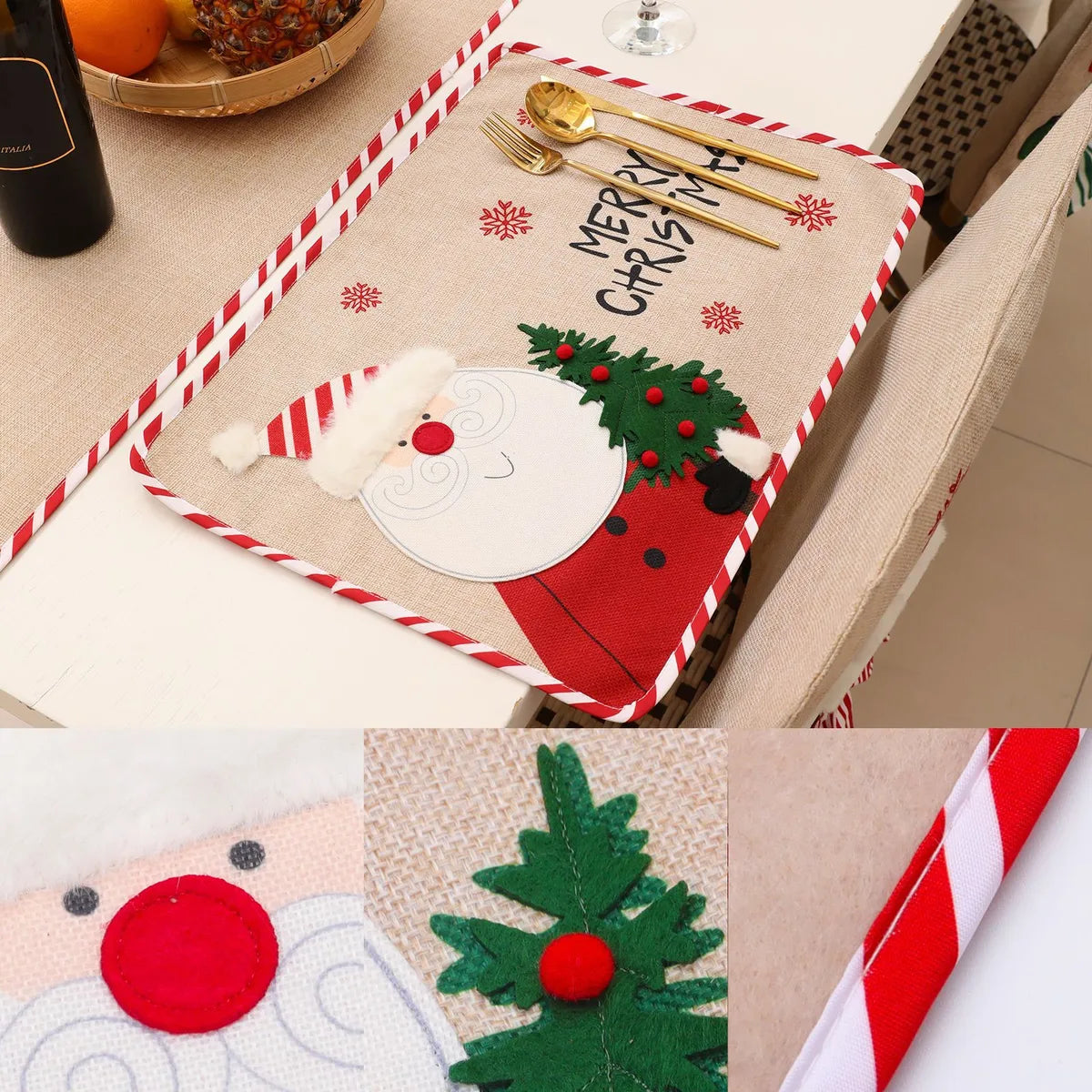 Christmas Santa Claus Snowman Cloth Banquet Family Gathering Party Tablecloth