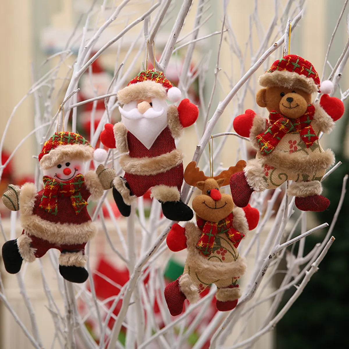 Christmas Santa Claus Snowman Cloth Party Hanging Ornaments