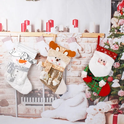 Christmas Santa Claus Snowman Deer Cloth Party Christmas Socks