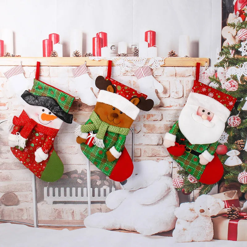 Christmas Santa Claus Snowman Deer Cloth Party Christmas Socks