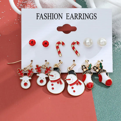 Christmas Plating Alloy No Inlaid Earrings Ear Studs