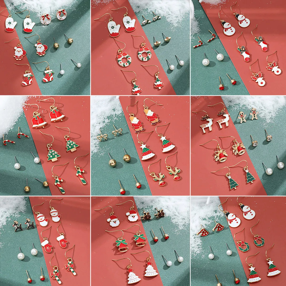 Christmas Plating Alloy No Inlaid Earrings Ear Studs