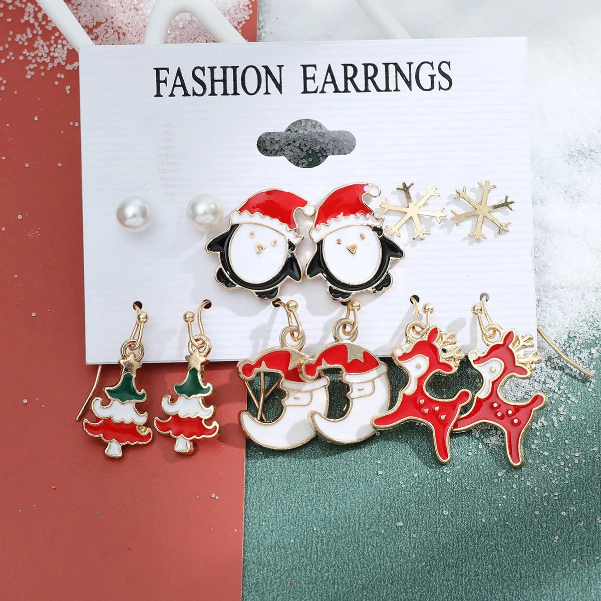 Christmas Plating Alloy No Inlaid Earrings Ear Studs