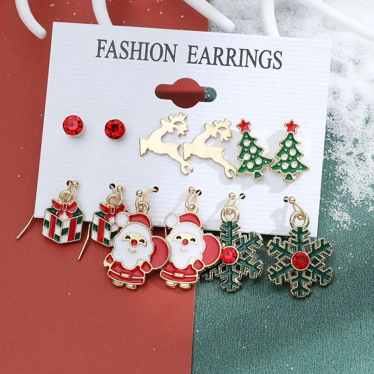 Christmas Plating Alloy No Inlaid Earrings Ear Studs