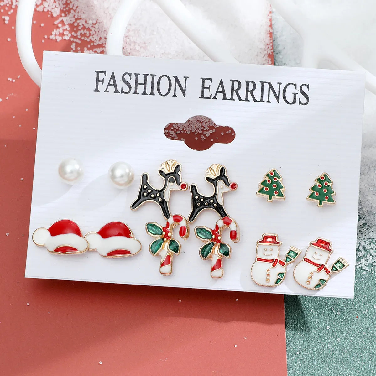 Christmas Plating Alloy No Inlaid Earrings Ear Studs