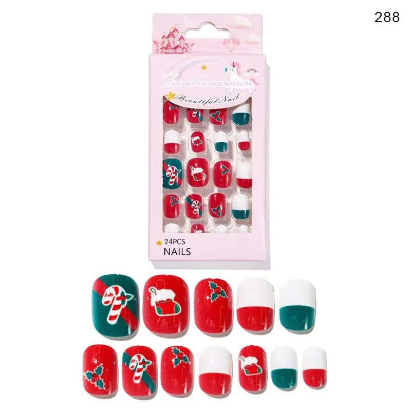 Christmas Simple Style Cartoon Plastic Press-On Nails 1 Set