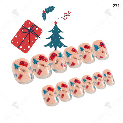 Christmas Simple Style Cartoon Plastic Press-On Nails 1 Set