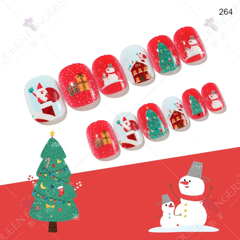 Christmas Simple Style Cartoon Plastic Press-On Nails 1 Set