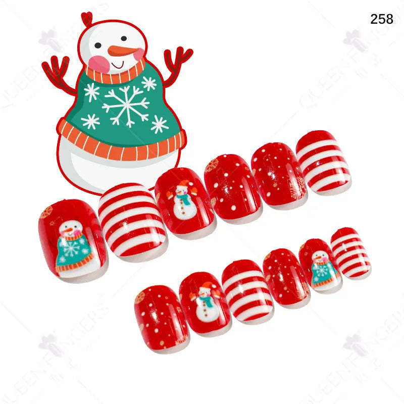 Christmas Simple Style Cartoon Plastic Press-On Nails 1 Set