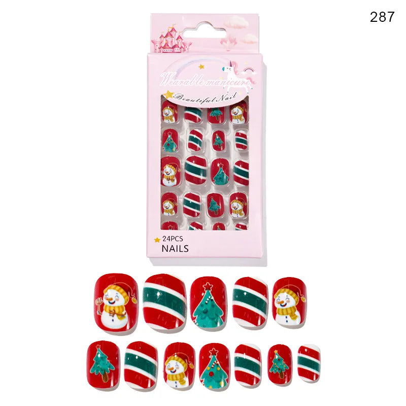 Christmas Simple Style Cartoon Plastic Press-On Nails 1 Set